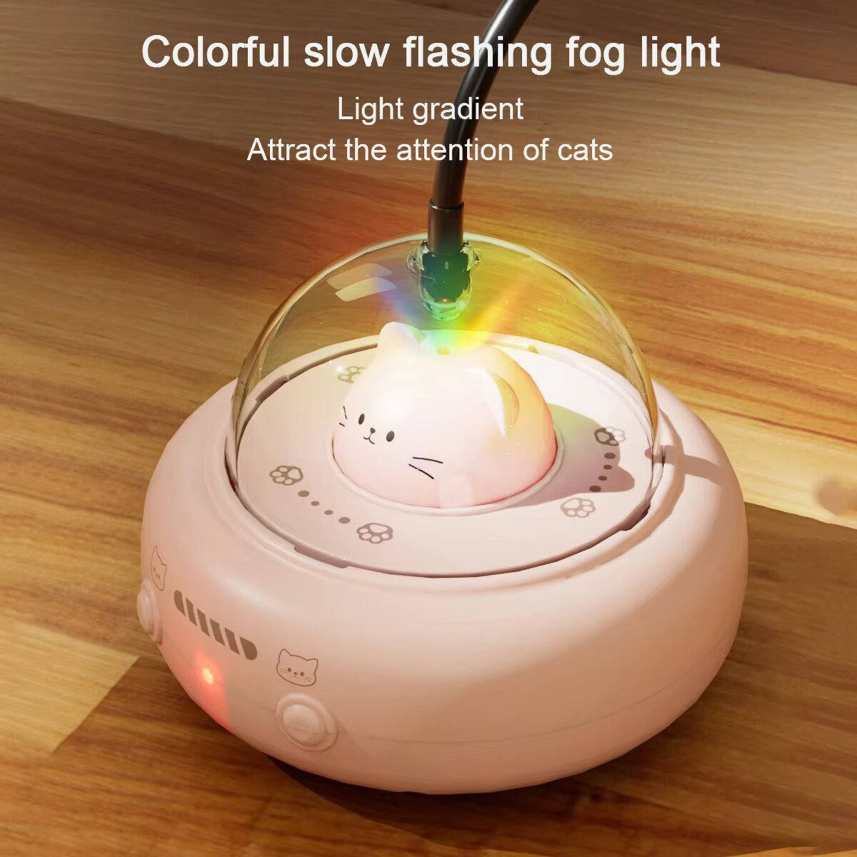 Laser Level Rotary - Interactive Cat Toy with Feathers &