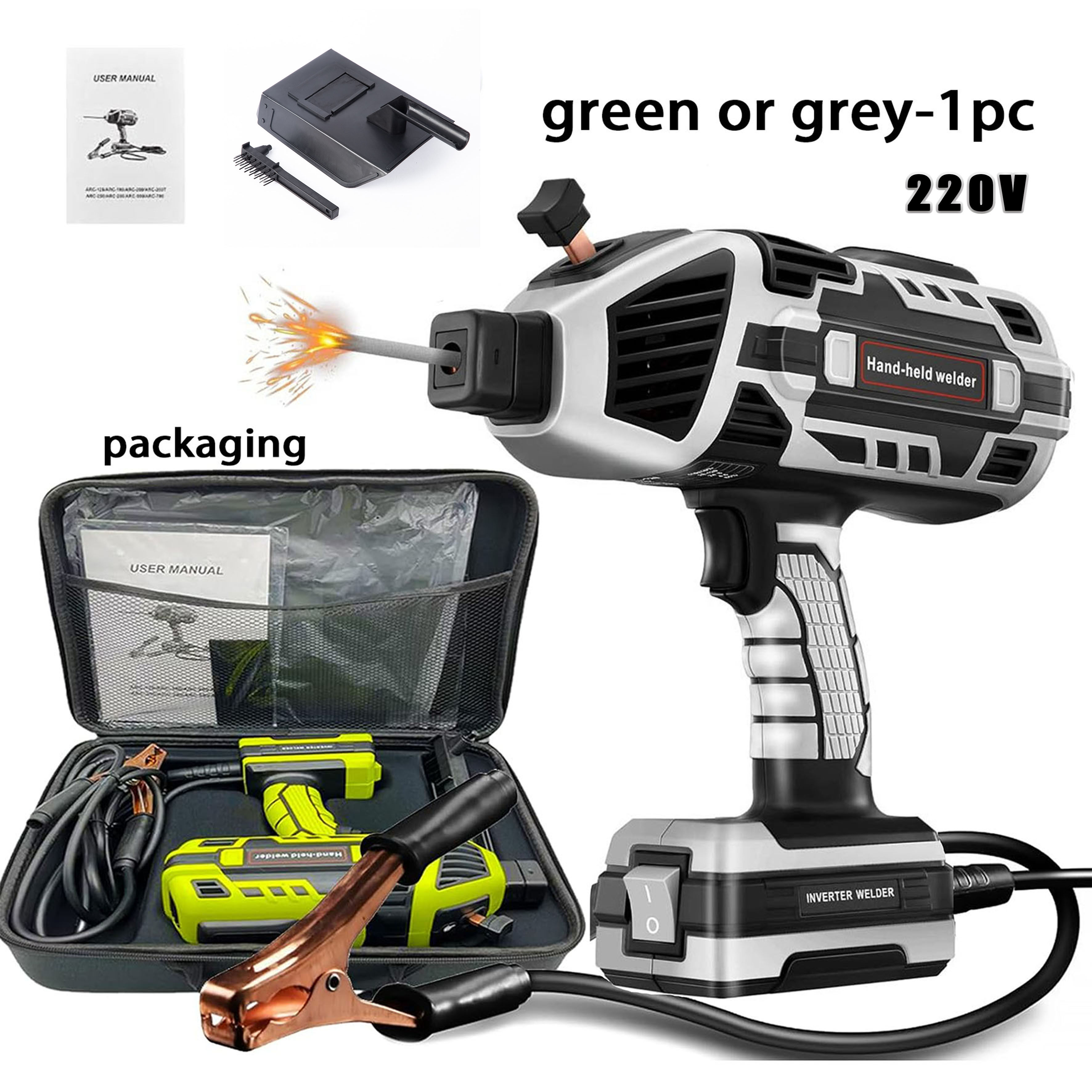 Portable Welding Generator - 220V gray and green handheld, portable