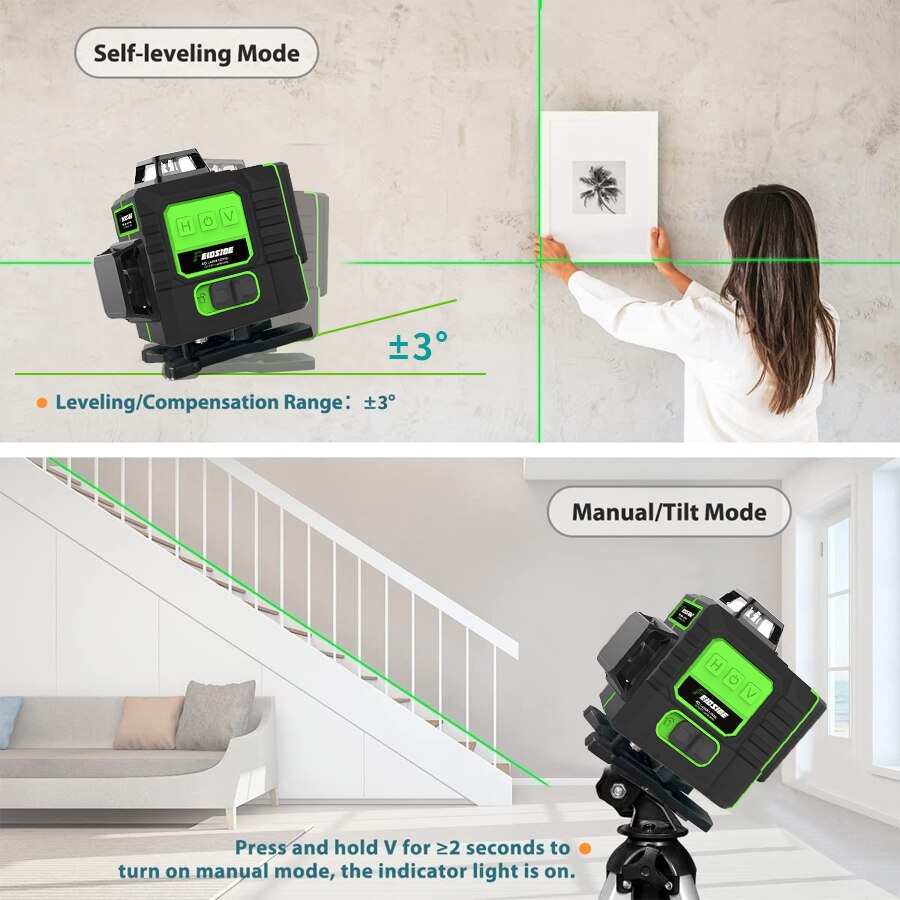 FEIDSIDE 16/12Line Green Laser - đánh giá và giá Laser Level Rotary