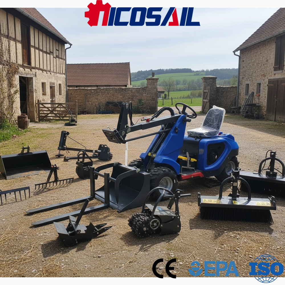Mini Skid Steer Loader 3-Wheel - đánh giá và giá Wheel Loader