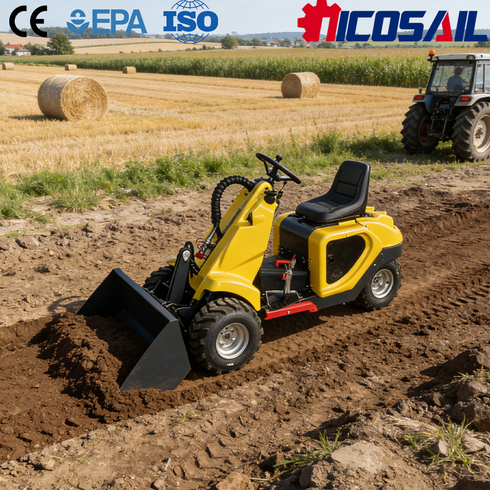 Mini Skid Steer Loader 3-Wheel - đánh giá và giá Wheel Loader