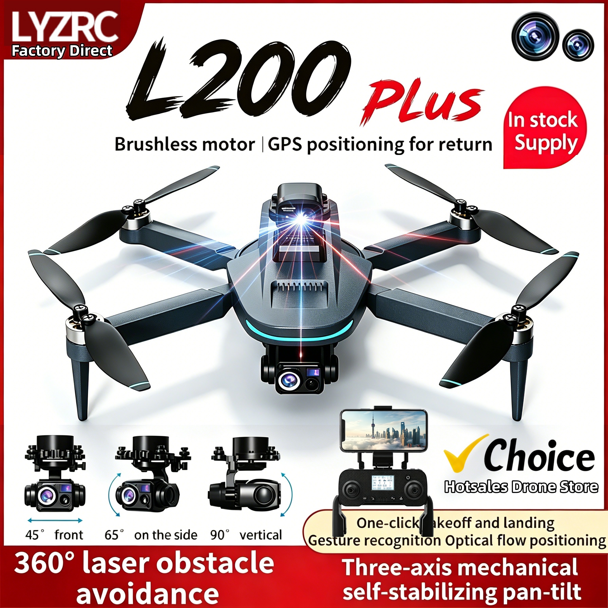 New L200 Plus GPS Drone Factor - đánh giá và giá Laser Level Rotary