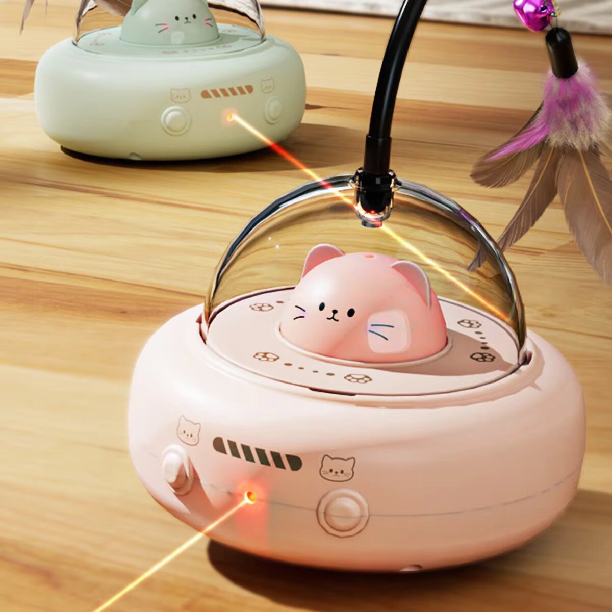 Interactive Cat Toy with Feath - đánh giá và giá Laser Level Rotary